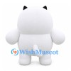 Cat Mascot Costume in White with Yellow Eyes and Black Headband