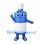 Bottle Mascot Costume in Metallic Blue with White Cap and Label