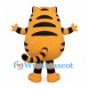 Tiger Mascot Costume in Orange with Round White Belly