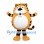 Tiger Mascot Costume in Orange with Round White Belly