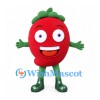 Tomato Mascot Costume in Red with Green Leaf Crown