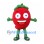 Tomato Mascot Costume in Red with Green Leaf Crown