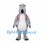 Hippo Mascot Costume in Gray with Red Backpack