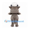 Rhino Mascot Costume in Gray with Metal Headband and Horns