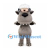 Rhino Mascot Costume in Gray with Metal Headband and Horns