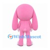 Rabbit Mascot Costume in Pink with Long Floppy Ears and Large Nose