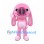 Rabbit Mascot Costume in Pink with Long Floppy Ears and Large Nose