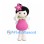 Fairy Girl Mascot Costume with Pink Dress and White Wings