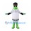 Bottle Mascot Costume in Green with Black Cap and Striped Label