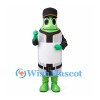 Bottle Mascot Costume in Green with Black Jacket and White Label