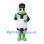 Bottle Mascot Costume in Green with Black Jacket and White Label
