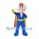 Superhero Mascot Costume with White Helmet, Blue Suit and Red Cape