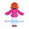 Girl Mascot Costume with Orange Hair and Pink Satin Top