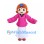 Girl Mascot Costume with Orange Hair and Pink Satin Top