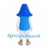 Boy Mascot Costume with Blue Hood, Vest and White Trousers