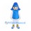 Boy Mascot Costume with Blue Hood, Vest and White Trousers