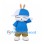 Rabbit Mascot Costume with Blue Cap, Shirt and Brown Shorts