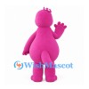 Dragon Mascot Costume in Pink with Floral Belly and White Ruffles