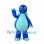 Dragon Mascot Costume in Blue with Turquoise Belly