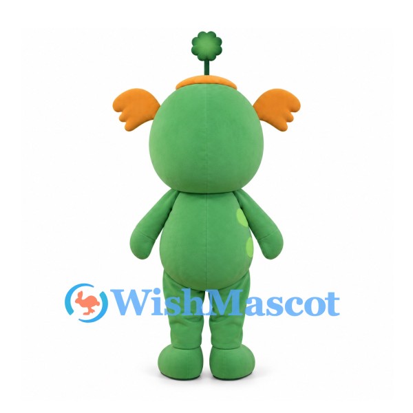 Tree Character Mascot Costume in Green with Orange Leaf Ears