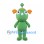 Tree Character Mascot Costume in Green with Orange Leaf Ears