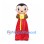 Girl Mascot Costume with Yellow Blouse and Long Red Traditional Skirt