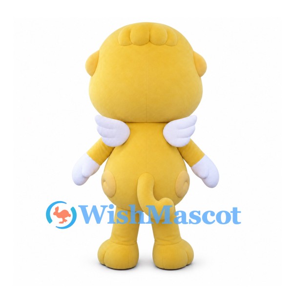 Duck Mascot Costume in Yellow with Orange Beak and White Wings