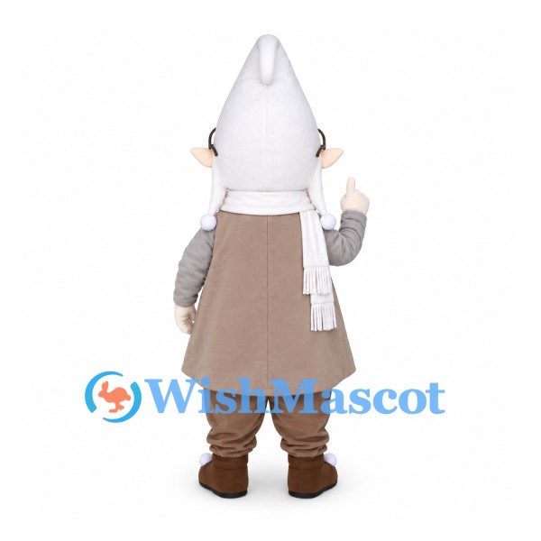 Gnome Mascot Costume with Glasses and Star Apron
