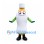 Bottle Mascot Costume in White with Pink Glasses and Green Sleeves
