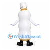 Bottle Mascot Costume in White with Black Glasses and Boots