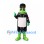 Bottle Mascot Costume in Green with Black Uniform and White Label