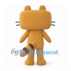 Raccoon Mascot Costume in Tan with Square Head and Striped Tail