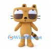 Raccoon Mascot Costume in Tan with Square Head and Striped Tail