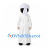 Man Mascot Costume with White Headscarf and Long White Robe