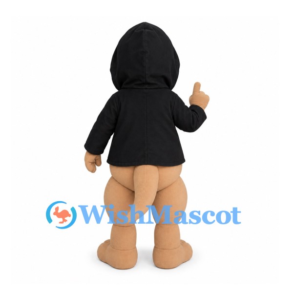 Horse Mascot Costume with Black Hooded Jacket