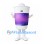 Drink Cup Mascot Costume with Purple Galaxy Band and White Lid