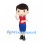 Woman Mascot Costume with Red Vest and Blue Skirt