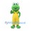 Frog Mascot Costume with Yellow Overalls