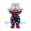 Cat Mascot Costume in Gray with Navy Floral Overalls