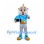 Mouse Mascot Costume with Blue Space Jacket and Silver Trousers
