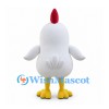 Rooster Mascot Costume in White with Red Comb and Yellow Feet