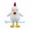 Rooster Mascot Costume in White with Red Comb and Yellow Feet