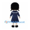 Schoolgirl Mascot Costume with Black Hair and Navy Sailor Uniform