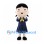 Schoolgirl Mascot Costume with Black Hair and Navy Sailor Uniform