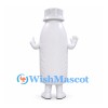 Bottle Mascot Costume in White with Ribbed Sides