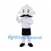 Garlic Mascot Costume with Black Mustache and Chef Apron