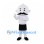 Garlic Mascot Costume with Black Mustache and Chef Apron