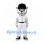 Bear Mascot Costume in Silver with Black Cap and White Baseball Uniform