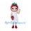 Strawberry Girl Mascot Costume with White Dress and Fruit Bag