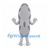 Sneaker Mascot Costume in Gray with Laces and Red Lining